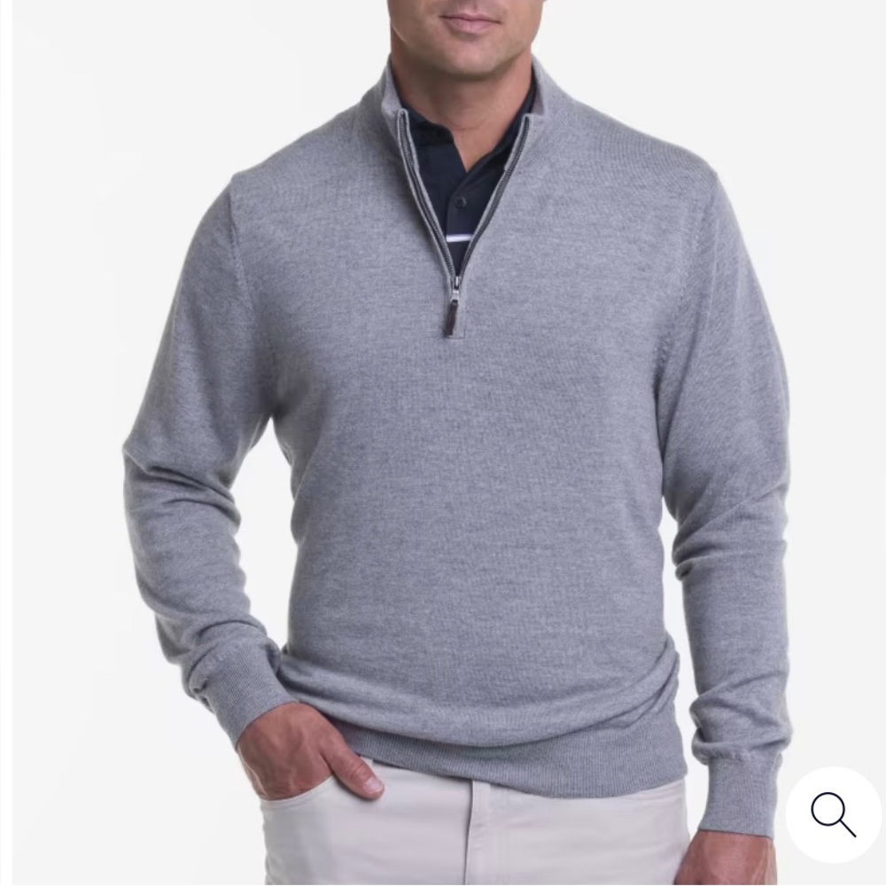 Fairway & Greene Baruffa Merino 1/4 zip sweater size XL